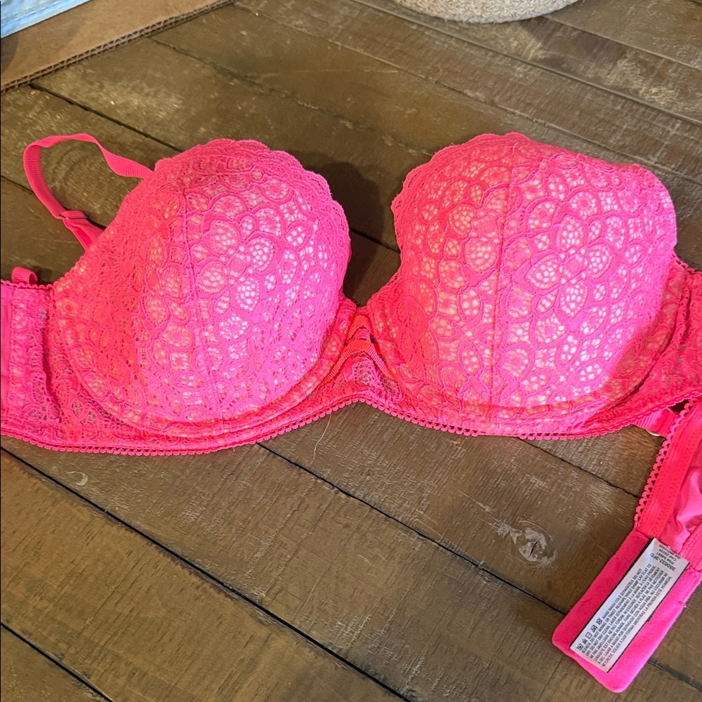 Victoria's Secret Neon Pink Lace Bra